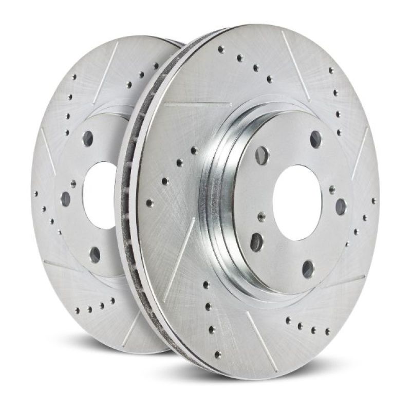 Power Stop 15-19 Subaru WRX Rear Evolution Drilled & Slotted Rotors - Pair