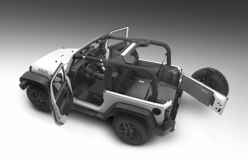 BedRug 07-10 Jeep JK 2Dr Rear 5pc Cargo Kit (Incl Tailgate & Tub Liner)