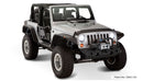 Bushwacker 07-18 Jeep Wrangler Flat Style Flares 4pc Fits 2-Door Sport Utility Only - Black