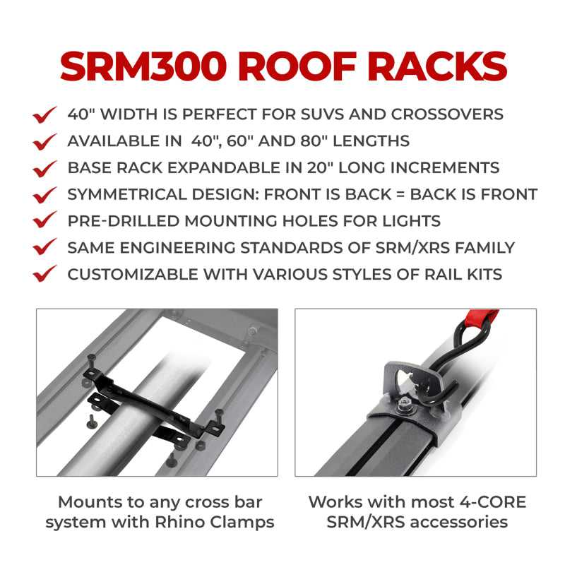 Go Rhino SRM300 Tri-Rail Kit (For 40x40in. Rack) - Tex. Blk (Rails ONLY - Req. Platform)