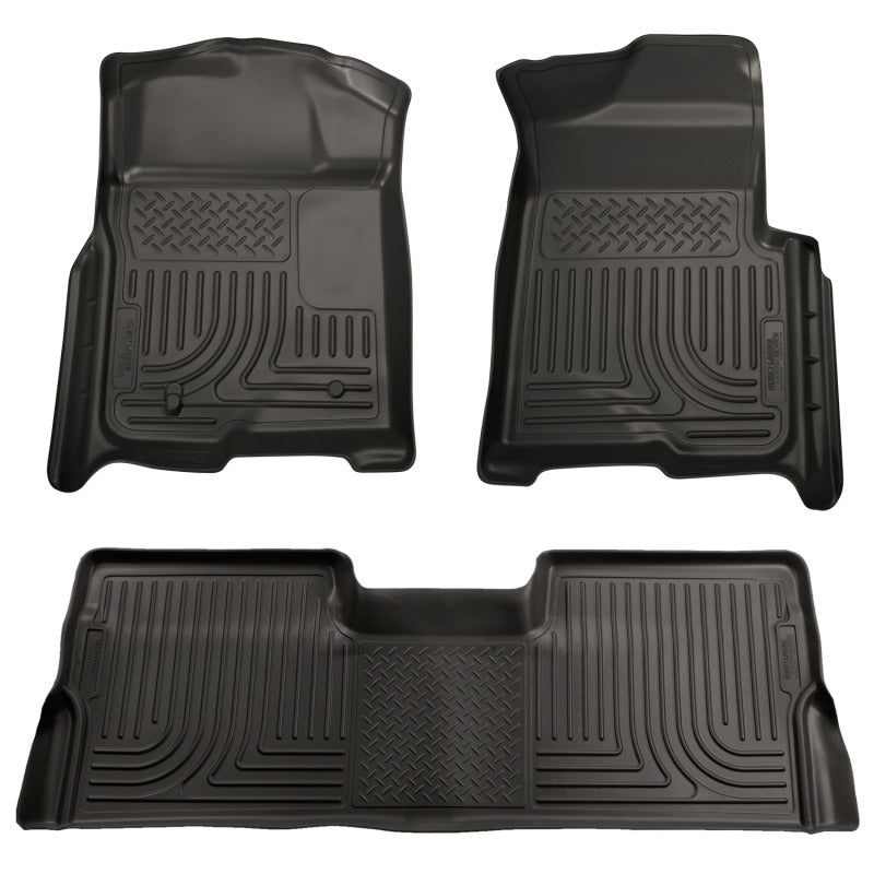 Husky Liners 09-12 Ford F-150 Super Crew Cab WeatherBeater Combo Black Floor Liners