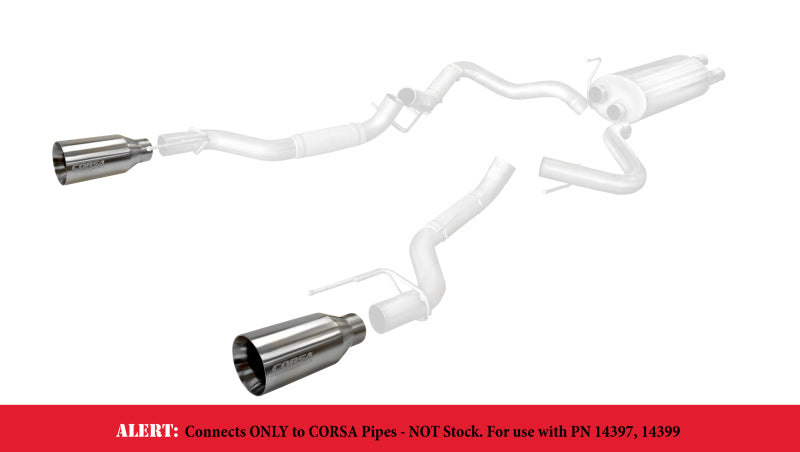 Corsa 2017 Ford F-150 Raptor 3in Inlet / 5in Outlet Satin Polished Tip Kit (For Corsa Exhaust Only)
