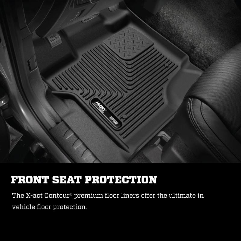 Husky Liners 21-23 Ford F-150 CC SC / 2017 F-250 SD CC X-Act Contour Rear Floor Liners - Black
