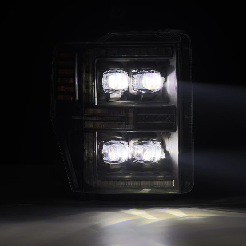 AlphaRex 08-10 Ford F250-550 NOVA-Series LED Projector Headlights Black w/Activ Light/Seq Signal