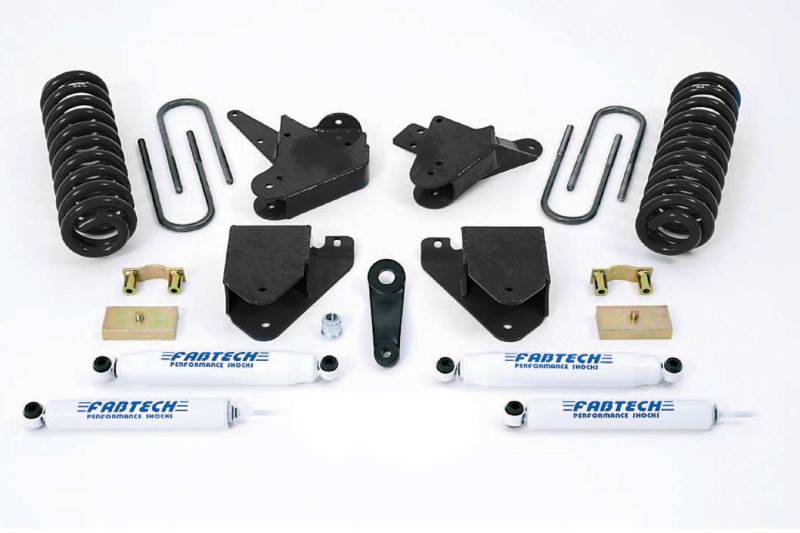 Fabtech 01-04 Ford F250/350 2WD 6in Basic Sys w/Perf Shks