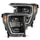 AlphaRex 21-22 Ford F150 PRO-Series Projector headlights Black w/Activ Light/Seq Signal