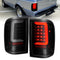 ANZO 1993-1997 Ford  Ranger LED Tail Lights w/ Light Bar Black Housing Smoked Lens