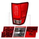 Anzo 04-15 Nissan Titan Full LED Tailights Chrome Housing Red/Clear Lens